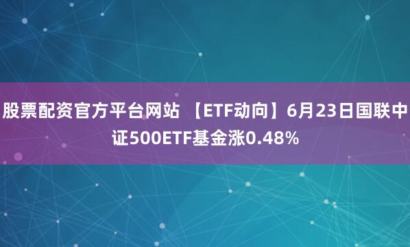股票配资官方平台网站 【ETF动向】6月23日国联中证500ETF基金涨0.48%